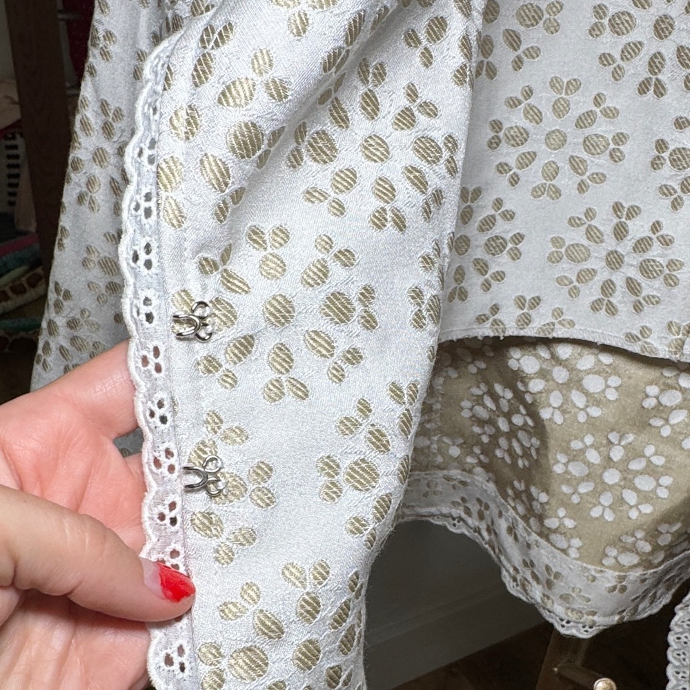 Alex Marie White & Gold Floral Textured Blazer Jacket Women’s Size 12 - Picture 7 of 13
